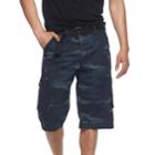 Men's Rawx Regular-fit Belted Cargo Shorts, Size: 38, Blue (navy)