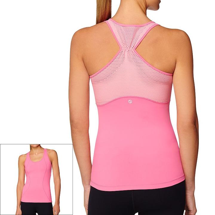 Women's Shape Active S-seam Scoopneck Racerback Workout Tank, Size: Xl, Dark Pink