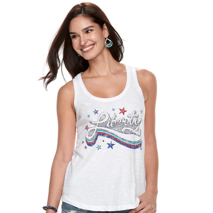 Women's Rock & Republic&reg; Liberty Racerback Tank, Size: Xs, White