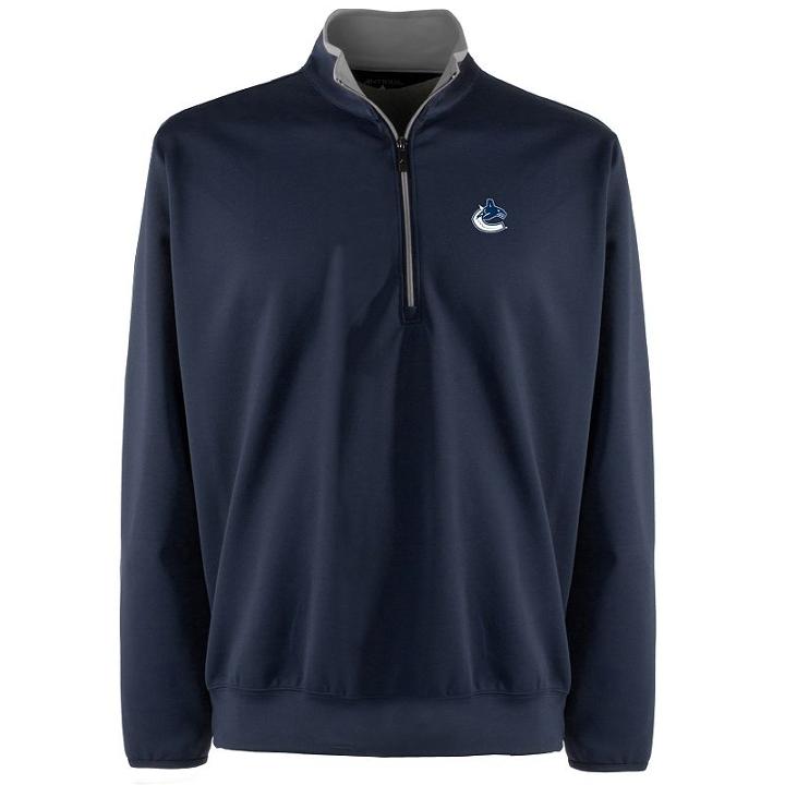 Men's Vancouver Canucks 1/4-zip Leader Pullover, Size: Xl, Blue