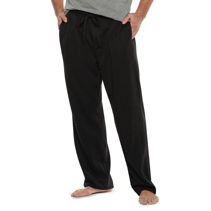 Big & Tall Croft & Barrow&reg; Sweater Fleece Lounge Pants, Men's, Size: M Tall, Black
