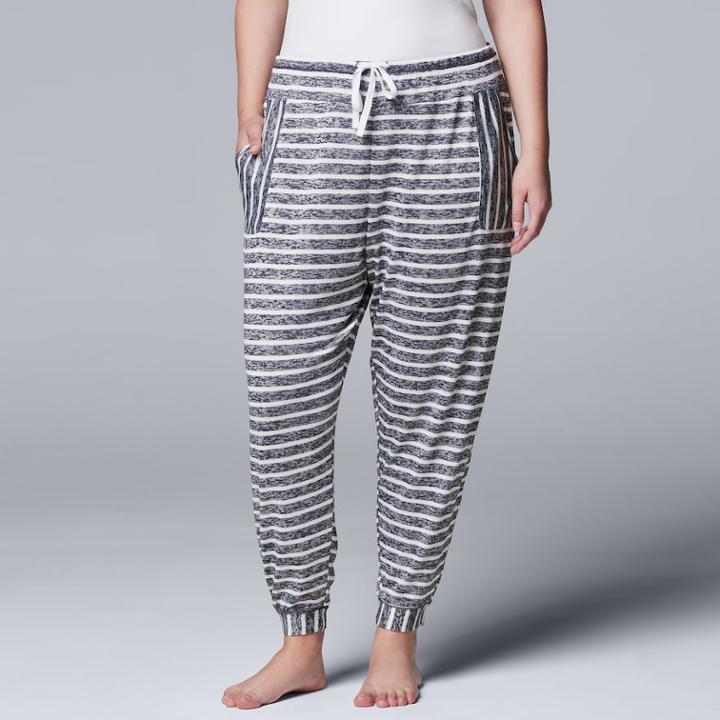 Plus Size Simply Vera Vera Wang Waking Hours Cropped Pant, Women's, Size: 2xl, Blue
