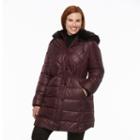 Plus Size Apt. 9&reg; Hooded Anorak Puffer Jacket, Women's, Size: 3xl, Dark Red