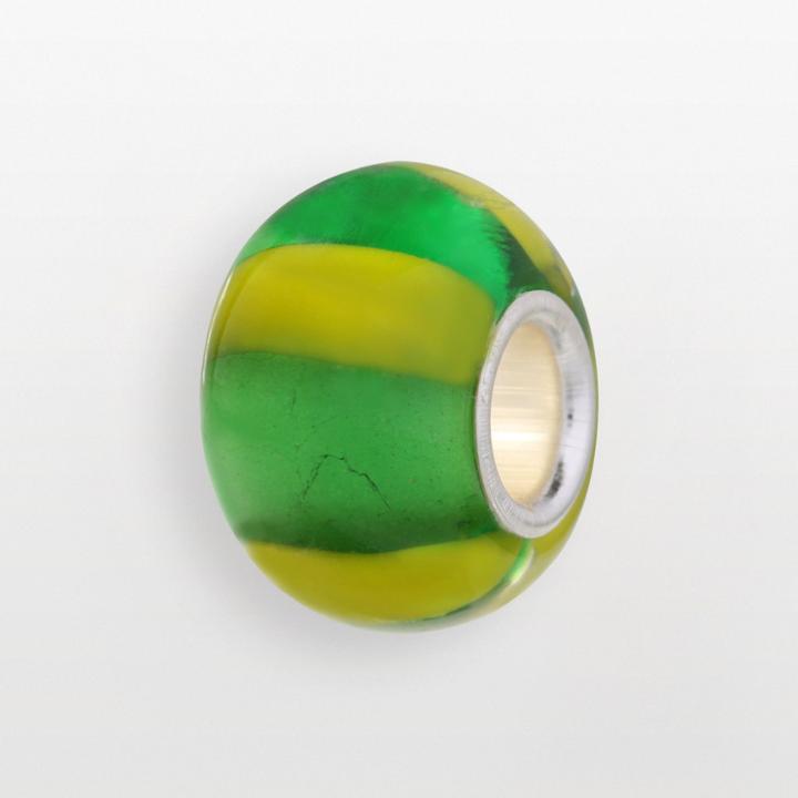 Individuality Beads Sterling Silver Striped Glass Bead, Women's, Green