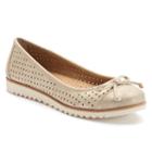 Croft & Barrow&reg; Women's Ortholite Perforated Ballet Flats, Size: 7.5, Gold