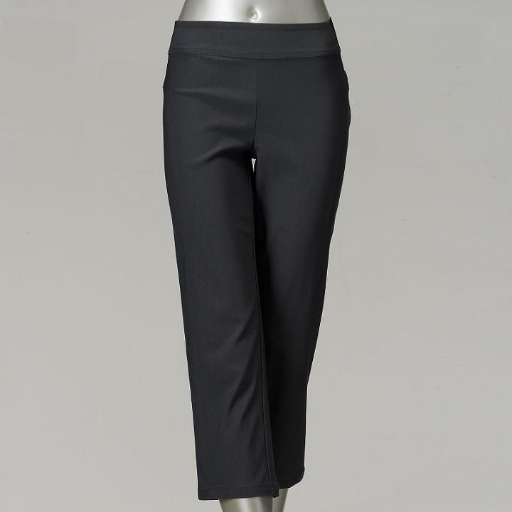 Petite Simply Vera Vera Wang Twill Capris, Women's, Size: 16 Petite, Grey (charcoal)