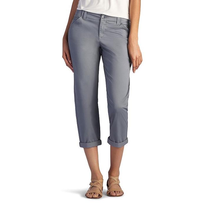 Petite Lee Essential Chino Capris, Women's, Size: 6 Petite, Med Grey
