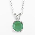 Sterling Silver Emerald Pendant, Women's, Size: 18, Green