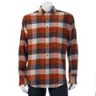 Men's Croft & Barrow&reg; Classic-fit Plaid Flannel Button-down Shirt, Size: Small, Drk Orange