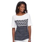 Women's Croft & Barrow&reg; Striped Boatneck Knit Top, Size: Xl, Blue