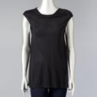 Women's Simply Vera Vera Wang Simply Separates Drapeneck Tee, Size: Large, Black