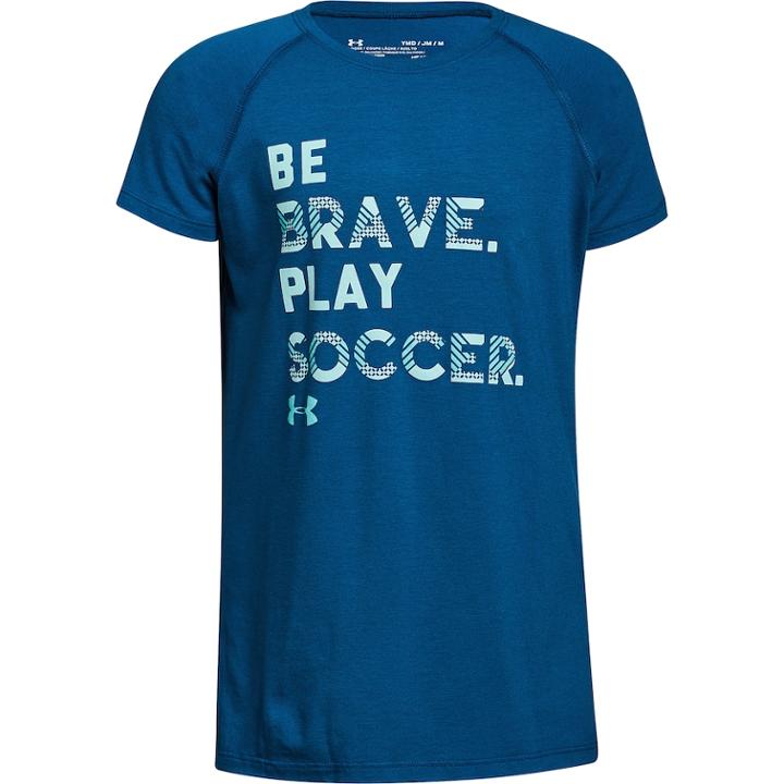 Girls 7-16 Under Armour Be Brave Play Soccer Tee, Size: Xl, Blue