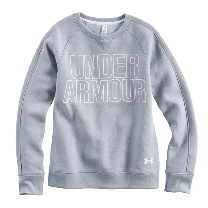 Girls 7-16 Under Armour Favorite Fleece Crew Pullover, Size: Small, Med Grey