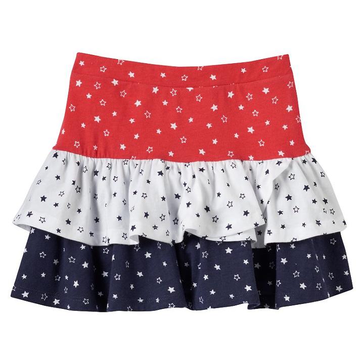 Girls 4-10 Jumping Beans&reg; Stars Tiered Ruffle Skort, Girl's, Size: 6, White