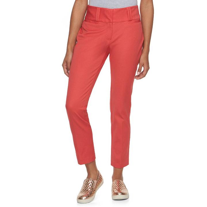Juniors' Candie's&reg; Marilyn Ankle Pants, Girl's, Size: 11, Med Red