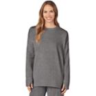 Women's Cuddl Duds Fleece Lounge Pullover, Size: Xl, Grey (charcoal)