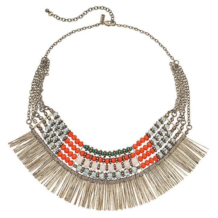 Gs By Gemma Simone Beaded Stick Statement Necklace, Women's, Size: 17, Multicolor