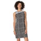 Women's Chaps Printed Sheath Dress, Size: 12, Black