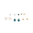 Lc Lauren Conrad Horseshoe & Triangle Nickel Free Stud Earring Set, Women's, Green