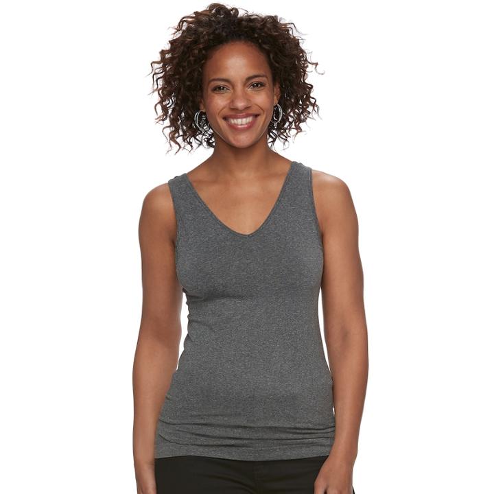 Women's Apt. 9&reg; Essential Reversible Seamless Tank, Size: L/xl, Grey