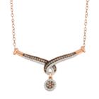 10k Rose Gold 1/2 Carat T.w. Brown & White Diamond Swirl Necklace, Women's, Size: 18