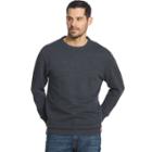 Men's Arrow Classic-fit Sueded Fleece Crewneck Sweater, Size: Medium, Grey (charcoal)