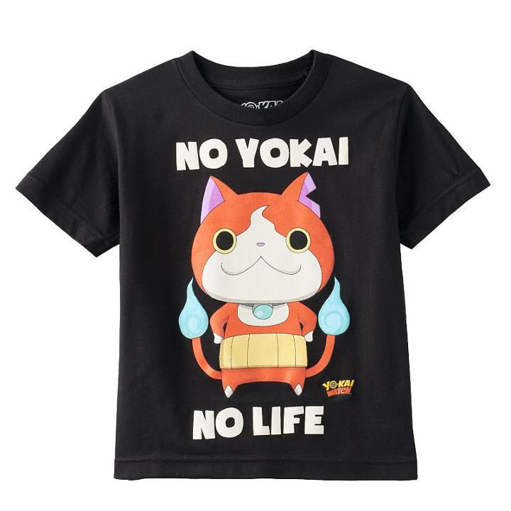 Boys 4-7 Yo-kai Watch Jibanyan No Yokai No Life Tee, Boy's, Size: 7, Black