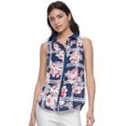 Women's Elle&trade; Scallop Chiffon Blouse, Size: Large, Blue