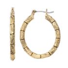 Dana Buchman Textured Bamboo Nickel Free Hoop Earrings, Women's, Gold