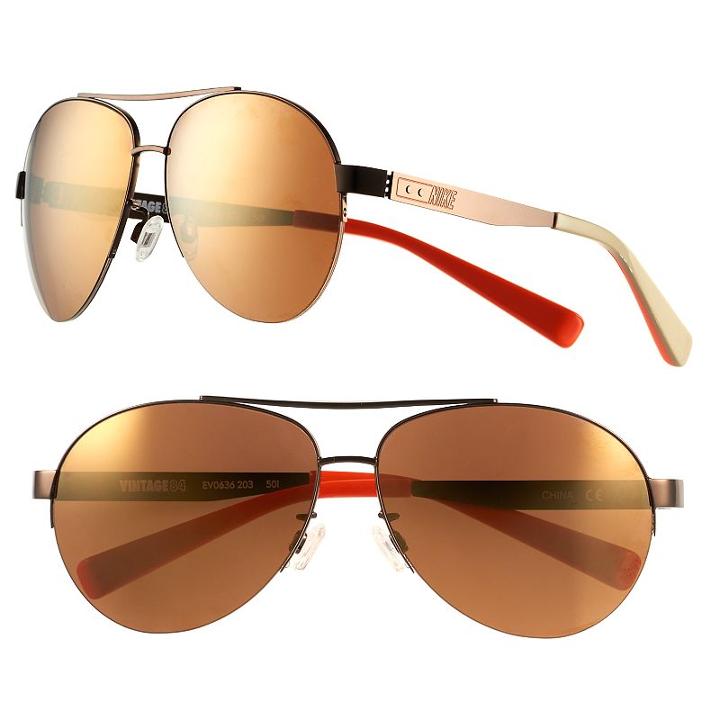 Men's Nike Vintage 84 Aviator Sunglasses, Dark Brown