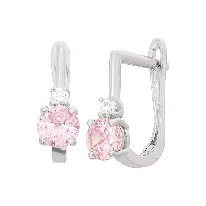Junior Jewels Kids' Sterling Silver Cubic Zirconia U-hoop Earrings, Women's, White