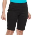 Women's Croft & Barrow&reg; Polished Pull-on Bermuda Shorts, Size: 12, Black