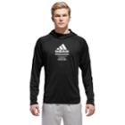 Men's Adidas Mock-layered Hoodie, Size: Xl, Black