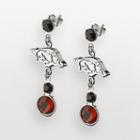 Arkansas Razorbacks Silver Tone Crystal Logo Linear Drop Earrings, Women's, Multicolor