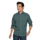 Men's Sonoma Goods For Life&trade; Modern-fit Stretch Poplin Button-down Shirt, Size: Small, Dark Green