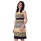 Women's Ile New York Multi Stripe Sheath Dress, Size: 14, Beig/green (beig/khaki)