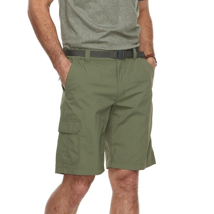 Men's Columbia Omni-shade Sycamore Falls Belted Shorts, Size: 32, Dark Green