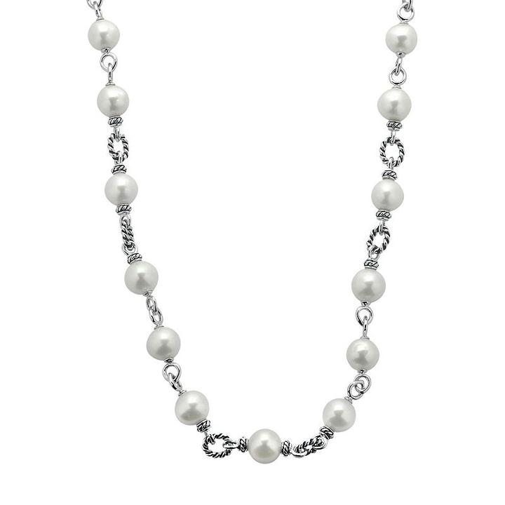 Pearlustre By Imperial Freshwater Cultured Pearl Sterling Silver Station Necklace, Women's, Size: 18, White