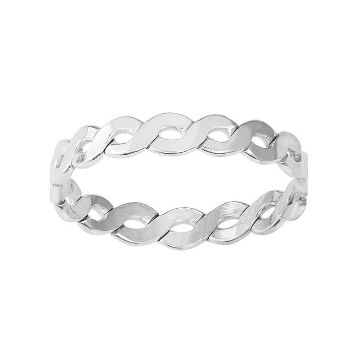 Journee Collection Sterling Silver Twist Ring, Women's, Size: 8, Grey