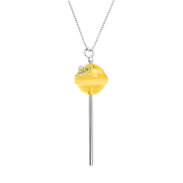 Amore By Simone I. Smith A Sweet Touch Of Hope Platinum Over Silver Crystal Lollipop Pendant, Women's, Size: 26