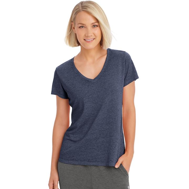 Women's Champion Authentic Burnout Short Sleeve Tee, Size: Small, Dark Grey