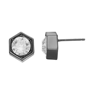 Coco Lane Hexagon Stud Earrings, Women's, White