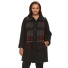 Plus Size Towne By London Fog Wool-blend Coat, Women's, Size: 3xl, Black