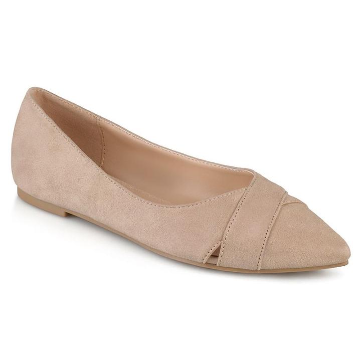Journee Collection Winslo Women's Pointed Flats, Girl's, Size: 8, Beig/green (beig/khaki)