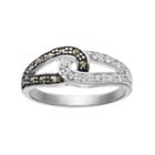 Silver Luxuries Marcasite & Crystal Loop Ring, Women's, Size: 7, Grey