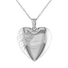 Sterling Silver Filigree Heart Locket Necklace, Women's, Size: 18, Grey