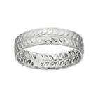 Primrose Sterling Silver Leaf Ring, Women's, Size: 8, Grey