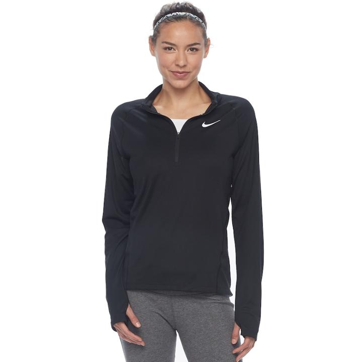 Women's Nike Dry Half-zip Running Top, Size: Large, Grey (charcoal)