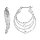 Napier Textured Layered Hoop Earrings, Women's, Silver
