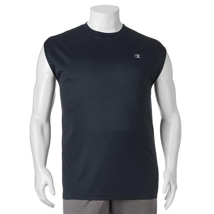 Big & Tall Champion Birdseye Performance Athletic Muscle Tee, Men's, Size: L Tall, Blue (navy)